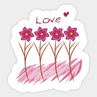 Pink Flowers Sticker